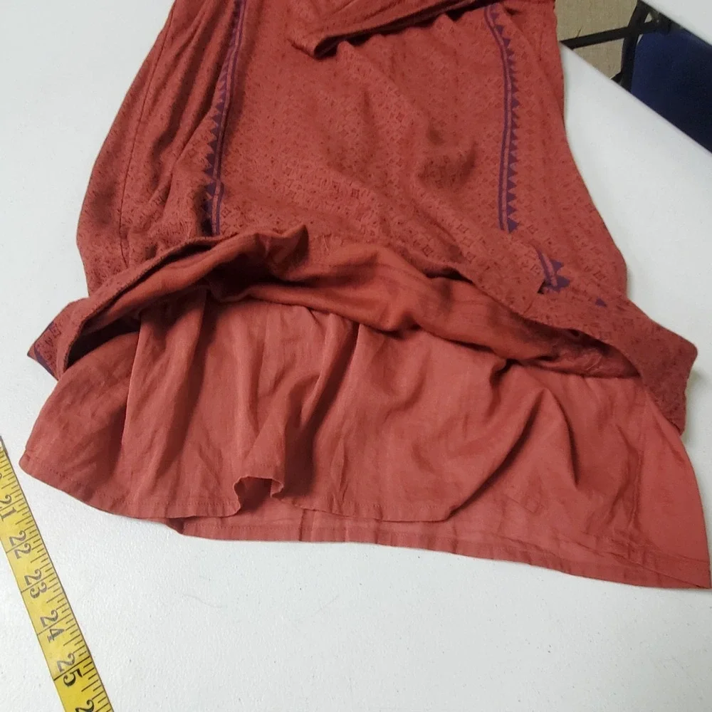 Free People Womens Beaded‎ Sequin Mini Dress Size XS Red Sleeveless Bohemian